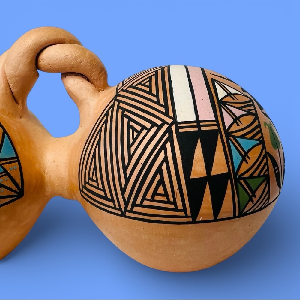 Native‎ American Acoma Pueblo Triple Canteen Polychrome Yolanda Trujillo Signed - Picture 7 of 15